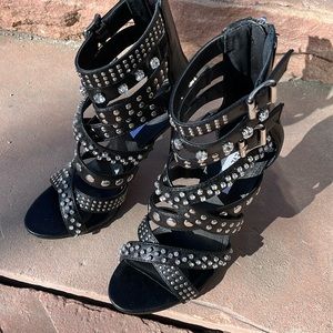 Punk Goth rhinestones sexy heels